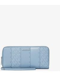 Michael Kors - Jet Set Large Studded Patchwork And Signature Logo Continental Wallet - Lyst