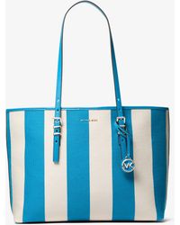 Michael Kors - Mk Quinn Large Striped Canvas Tote Bag - Lyst