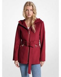 Michael Kors - Wool Blend Hooded Coat - Lyst