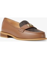 Michael Kors - Mk Lex Leather And Signature Logo Loafer - Lyst