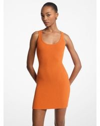 MICHAEL Michael Kors - Mk Robe Débardeur En Viscose Extensible Côtelée - Lyst