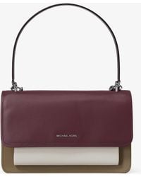 MICHAEL Michael Kors - Mk Claire Large Color-Block Pebbled Leather Shoulder Bag - Lyst