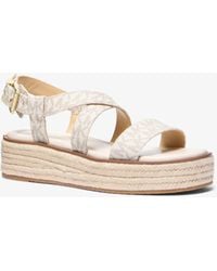 MICHAEL Michael Kors - Lynn Signature Logo Platform Espadrille Sandal - Lyst