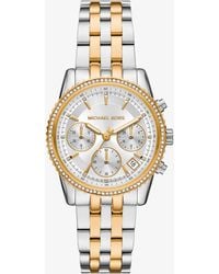 Michael Kors - Mk Mini Bryant Pavé Two-Tone Watch - Lyst