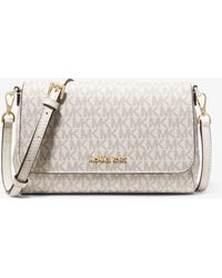 Michael Kors Canvas Medium Logo Convertible Crossbody Bag in Black | Lyst Canada
