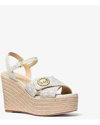 Michael Kors - Hannah Signature Logo Wedge Sandal - Lyst