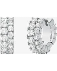 Michael Kors - Double Pavé Huggie Earrings - Lyst