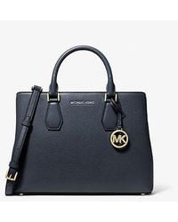 MICHAEL Michael Kors - Mk Camille Large Pebbled Leather Satchel - Lyst