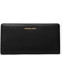 Michael Kors - Mk Bryant Large Pebbled Leather Snap-Front Wallet - Lyst