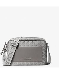 Michael Kors - Jet Set Large Printed Signature Logo Crossbody Bag - Lyst