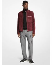 Michael Kors - Suede Double Zip Pocket Racer Jacket - Lyst