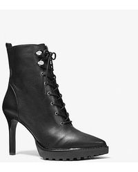 Michael Kors - Kyle Leather Lace-up Boot - Lyst