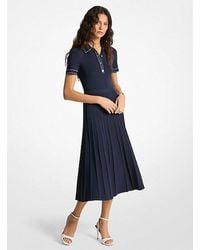 MICHAEL Michael Kors - Stretch Knit Polo Midi Dress - Lyst