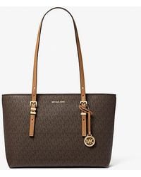 MICHAEL Michael Kors - Quinn Medium Signature Logo And Leather Tote Bag - Lyst