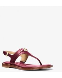 Michael Kors - Mandy Leather T-Strap Sandal - Lyst