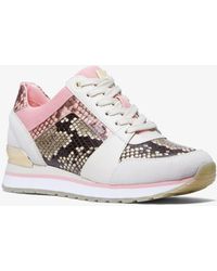 michael michael kors irving python embossed stripe leather sneaker