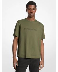 Michael Kors - Mk Logo Embossed Cotton Jersey T-Shirt - Lyst