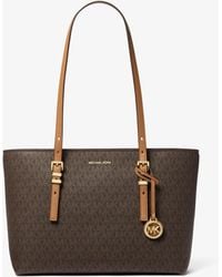 MICHAEL Michael Kors - Quinn Medium Signature Logo And Leather Tote Bag - Lyst
