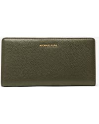 MICHAEL Michael Kors - Mk Bryant Large Pebbled Leather Snap-Front Wallet - Lyst