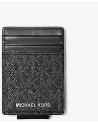 Michael Kors - Cooper Signature Logo Money Clip Card Case - Lyst