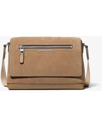 Michael Kors - Hudson Small Suede Messenger Bag - Lyst