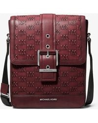 Michael Kors - Mk Colby Logo Embossed Burnished Leather Messenger Bag - Lyst