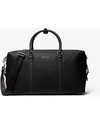 Michael Kors Hudson Leather Duffel Bag - Black