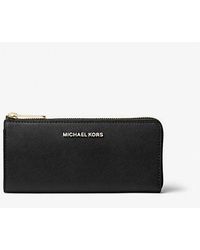 Michael Kors - Jet Set Travel Large Saffiano Leather Quarter-zip Wallet - Lyst
