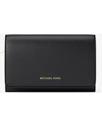 MICHAEL Michael Kors - Mk Jet Set Large Pebbled Leather Wallet - Lyst