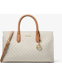 MICHAEL Michael Kors - Mk Scarlett Medium Signature Logo Satchel - Lyst
