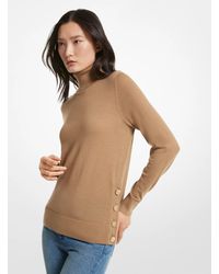 MICHAEL Michael Kors - Mk Merino Wool Polo Neck Jumper - Lyst