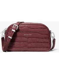 MICHAEL Michael Kors - Mk Jet Set Small Crocodile Embossed Leather Camera Crossbody Bag - Lyst