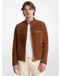 Michael Kors - Mk Suede Double-Zip Racer Jacket - Lyst