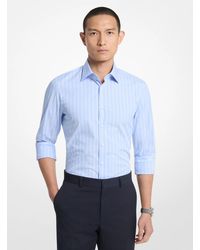 Michael Kors - Mk Slim-Fit Stretch Cotton Striped Shirt - Lyst