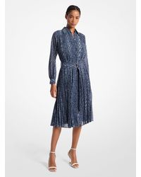 MICHAEL Michael Kors - Mk Robe Chemise Plissée En Georgette À Imprimé Serpent - Lyst