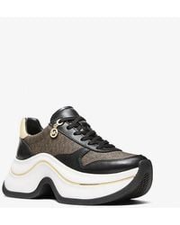 MICHAEL Michael Kors - Mk Arla Leather And Suede Trainer - Lyst