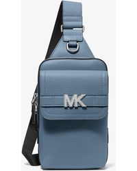 Michael Kors Hudson Pebbled Leather Sling Pack - Blue