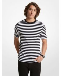 Michael Kors - Mk Striped Pima Cotton T-Shirt - Lyst