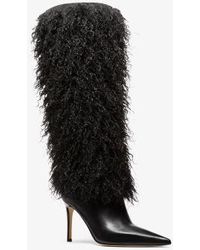 Michael Kors Winnie Faux Shearling Boot in Black | Lyst