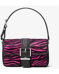 Michael Kors - Colby Medium Zebra Print Calf Hair Shoulder Bag - Lyst