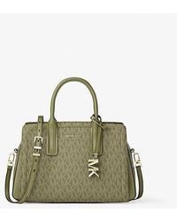 MICHAEL Michael Kors - Mk Laila Small Signature Logo Satchel - Lyst