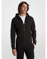 Michael Kors - Logo Tape Cotton Blend Zip-Up Hoodie - Lyst