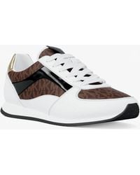 MICHAEL Michael Kors - Mk Cindy Smooth And Signature Logo Trainers - Lyst