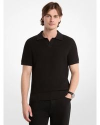 Michael Kors - Johnny Textured Knit Cotton Polo Shirt - Lyst