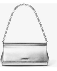 MICHAEL Michael Kors - Mk Carmine Medium Metallic Pebbled Leather Pochette - Lyst