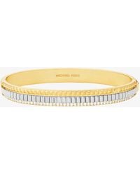 Michael Kors - Pavé Two-Tone Fluted Bangle - Lyst