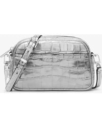 MICHAEL Michael Kors - Mk Jet Set Small Metallic Crocodile Embossed Leather Camera Crossbody Bag - Lyst