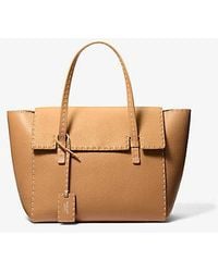Michael Kors - Mk Sophia Hand-Stitched Pebbled Leather Satchel - Lyst