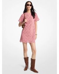 Michael Kors - Crochet Cotton Mini Dress - Lyst