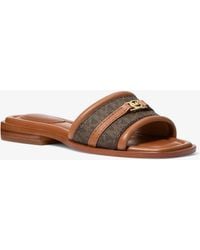 MICHAEL Michael Kors - Mandy Signature Logo Slide Sandal - Lyst